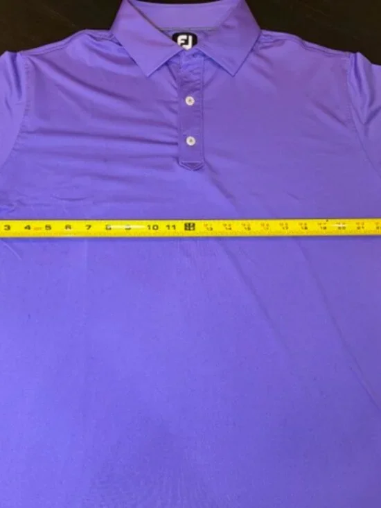 FootJoy FJ ⛳ Polo Shirt Mens Large Purple Golf Performance Stretch Short Sleeve - Picture 6 of 12